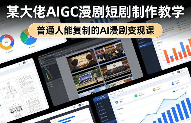 某大佬AIGC漫剧短剧制作教学,普通人能复制的AI漫剧变现课-航海圈