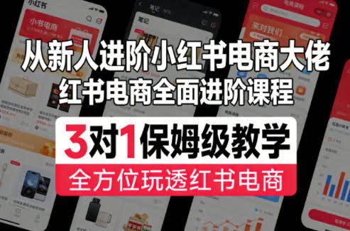 从新人进阶小红书电商大佬，红书电商全面进阶课程，3对1保姆级教学，全方位玩透红书电商-航海圈