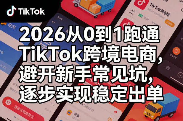 2026从0到1跑通TikTok跨境电商，避开新手常见坑，逐步实现稳定出单-航海圈