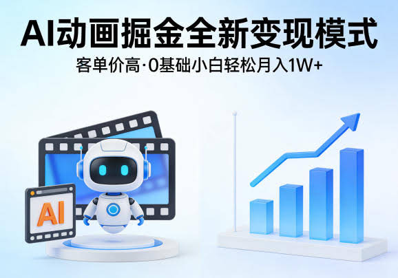 AI动画掘金全新变现模式，客单价高，0基础小白也能轻松月入1W+-航海圈