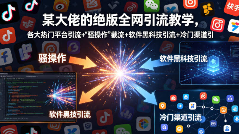 某大佬的绝版全网引流教学,各大热门平台引流+”骚操作”截流+软件黑科技引流+冷门渠道引流等-航海圈