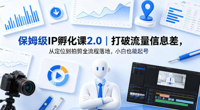 保姆级IP孵化课2.0｜打破流量信息差，从定位到拍剪全流程落地，小白也能起号-航海圈