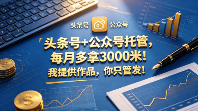头条号+公众号托管，每月多拿3000米！我提供作品，你只管发！【揭秘】-航海圈