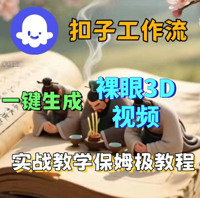 Coze扣子智能体工作流一键生成3D裸眼视频，保姆级搭建教学-航海圈