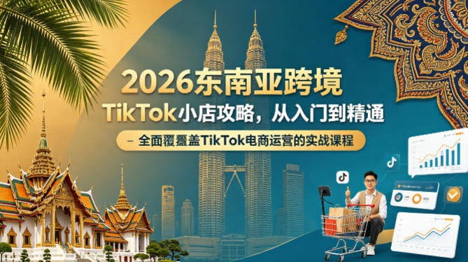 2026东南亚跨境TikTok小店攻略，从入门到精通、全面覆盖TikTok电商运营的实战课程（更新4月）-航海圈