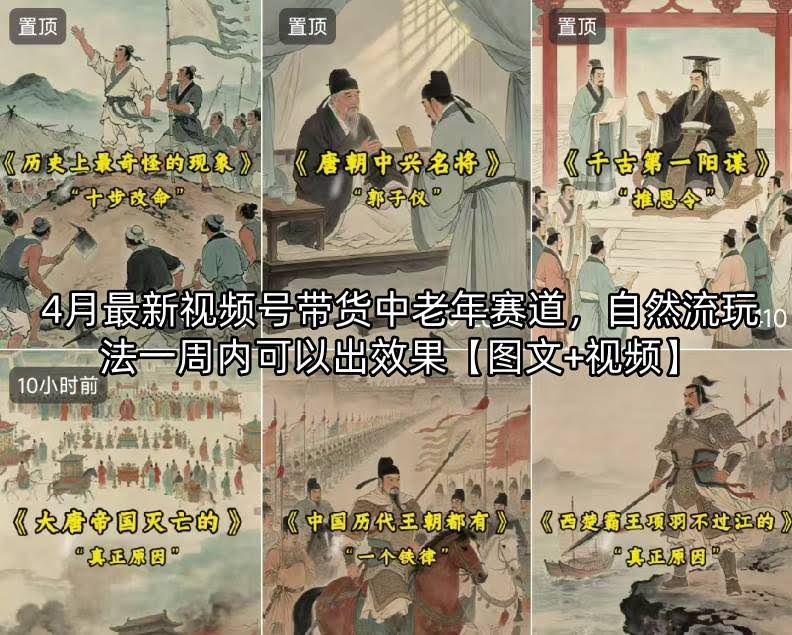 4月最新视频号带货中老年赛道，自然流玩法一周内可以出效果【图文+视频】-航海圈