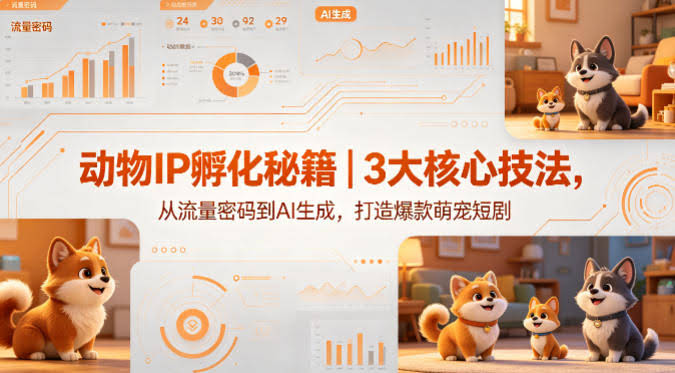 动物IP孵化秘籍｜3大核心技法，从流量密码到AI生成，打造爆款萌宠短剧-航海圈