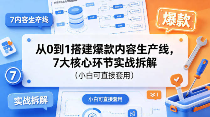 从0到1搭建爆款内容生产线，7大核心环节实战拆解（小白可直接套用）-航海圈