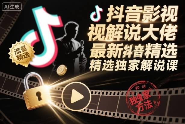 抖音影视解说大佬最新抖音进精选和独家方法，精选独家解说课（更新26年3月）-航海圈