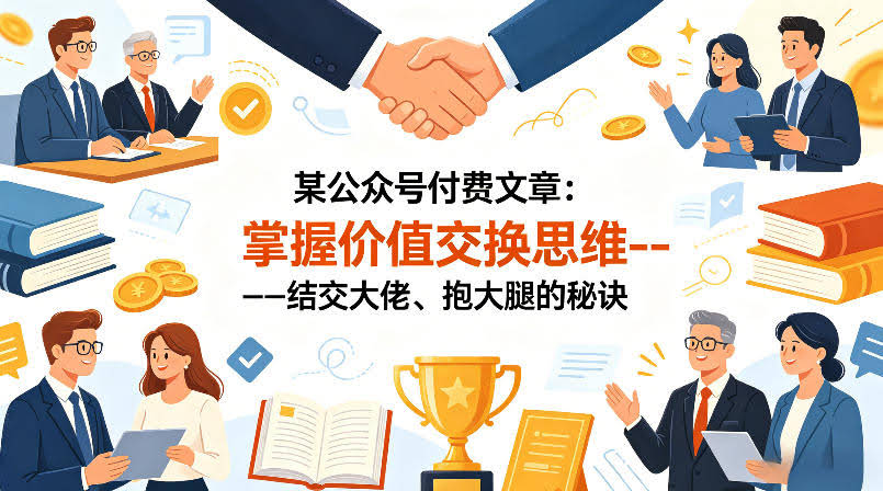 某公众号付费文章：掌握价值交换思维—-结交大佬、抱大腿的秘诀-航海圈