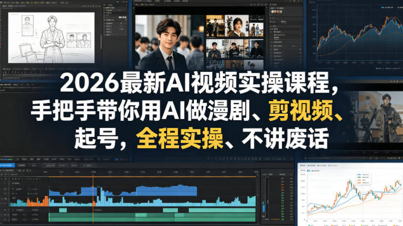 2026最新AI视频实操课程,手把手带你用AI做漫剧、剪视频、起号,全程实操、不讲废话-航海圈
