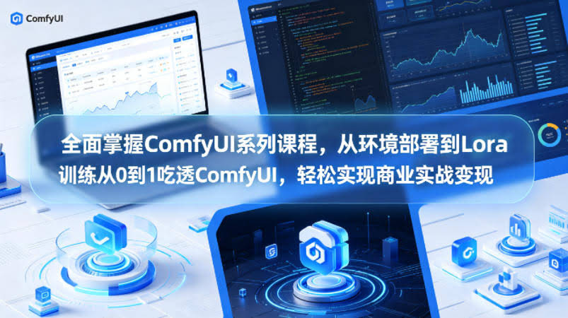 全面掌握ComfyUI系列课程,从环境部署到Lora训练从0到1吃透ComfyUI,轻松实现商业实战变现-航海圈