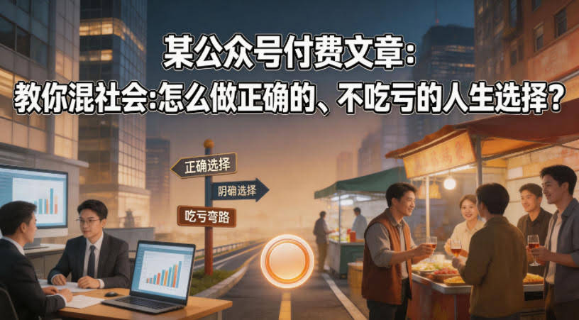 某公众号付费文章：教你混社会：怎么做正确的、不吃亏的人生选择？-航海圈