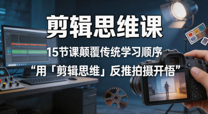 剪辑思维课，15节课颠覆传统学习顺序用「剪辑思维」反推拍摄开悟-航海圈