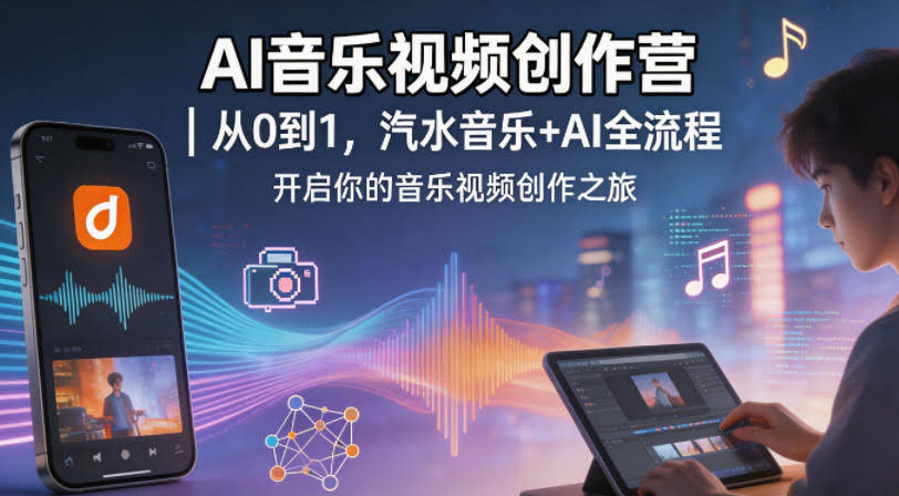 AI音乐视频创作营｜从0到1，汽水音乐+AI全流程，开启你的音乐视频创作之旅-航海圈