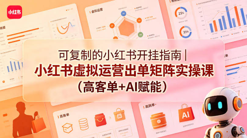 可复制的小红书开挂指南｜小红书虚拟运营出单矩阵实操课（高客单+AI赋能）-航海圈