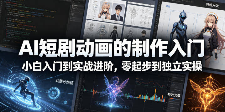 AI短剧动画的制作入门，小白入门到实战进阶，零起步到独立实操-航海圈