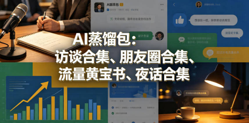 AI蒸馏包：访谈合集、朋友圈合集、流量黄宝书、夜话合集【文档】-航海圈