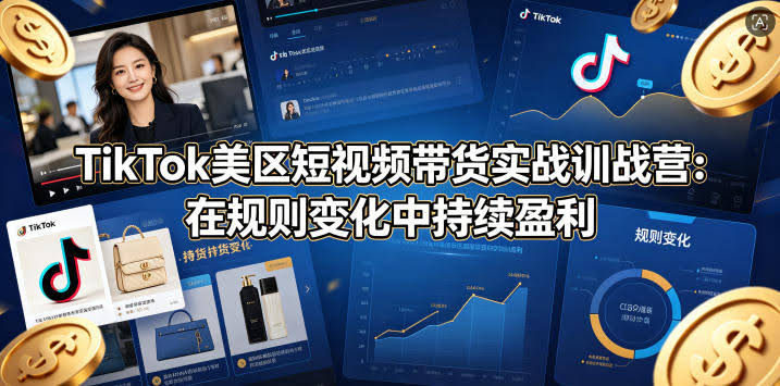 TikTok美区短视频带货实战训战营：在规则变化中持续盈利-航海圈