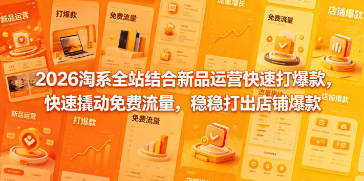 2026淘系全站结合新品运营快速打爆款，快速撬动免费流量，稳稳打出店铺爆款（更新5月12日）-航海圈