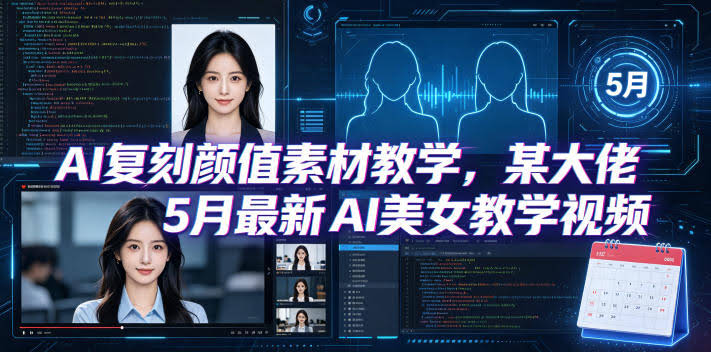AI复刻颜值素材教学，某大佬5月最新AI美女教学视频，内含4月好物复刻教学-航海圈