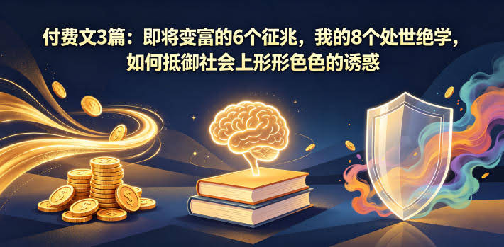 付费文3篇：即将变富的6个征兆，我的8个处世绝学，如何抵御社会上形形色色的诱惑-航海圈