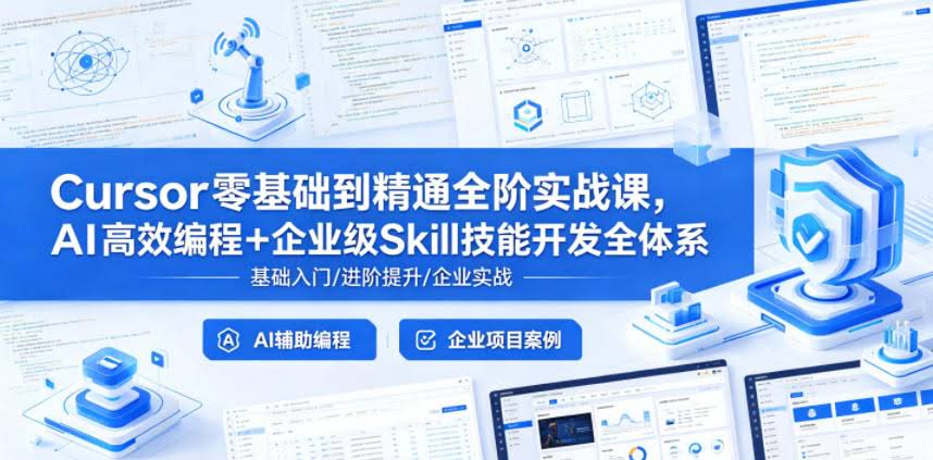 Cursor零基础到精通全阶实战课，AI高效编程+企业级Skill技能开发全体系-航海圈