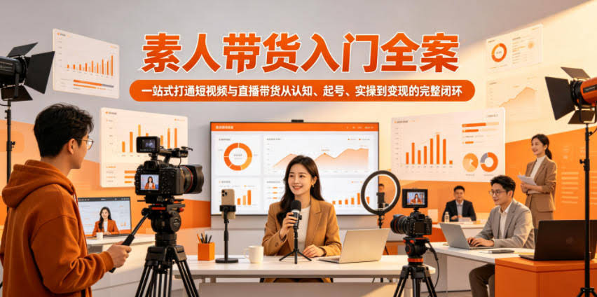 素人带货入门全案，一站式打通短视频与直播带货从认知、起号、实操到变现的完整闭环-航海圈