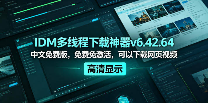 IDM多线程下载神器v6.42.64中文免费版，免费免激活，可以下载网页视频（例如飞书文档内的视频）-航海圈