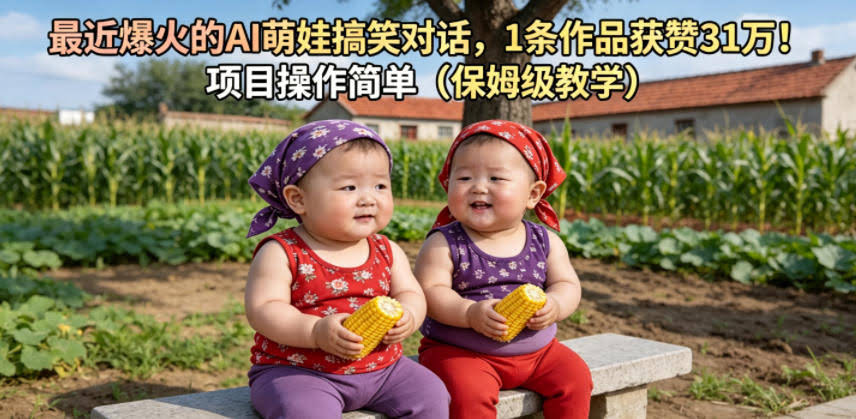 最近爆火的AI萌娃搞笑对话，1条作品获赞31W，项目操作简单（保姆级教学）-航海圈