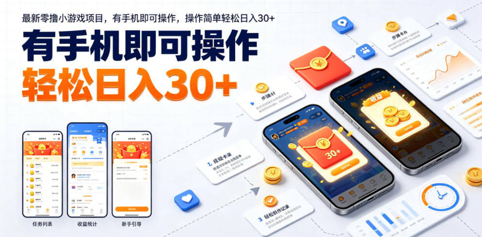 最新零撸小游戏项目，有手机即可操作，操作简单轻松日入30+-航海圈
