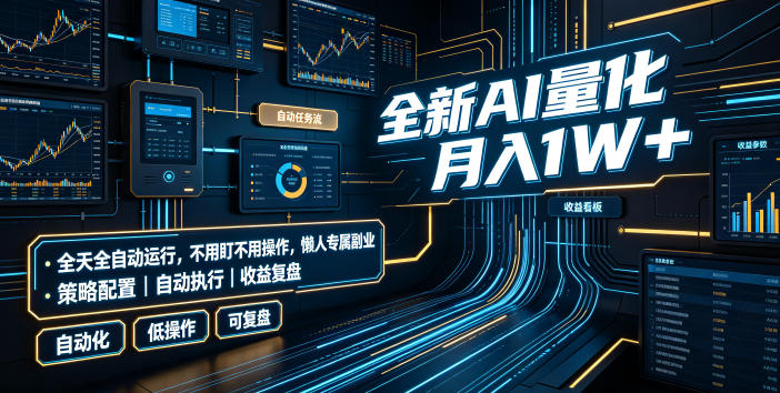全新AI量化月入1W+，全天全自动运行，不用盯不用操作，懒人专属副业！【揭秘】-航海圈