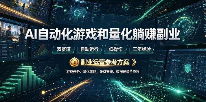 AI自动化游戏和量化躺賺副业：日入几张，稳定运行三年的项目！【揭秘】-航海圈