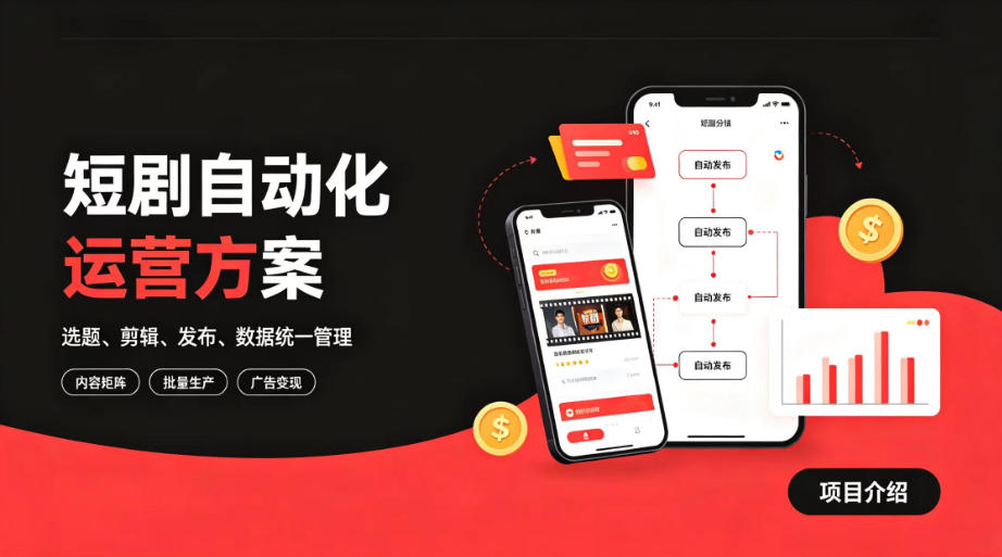 快手全自动短剧矩阵项目｜自动化分发，流量持续变现【揭秘】-航海圈