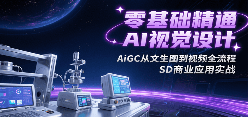零基础精通AI视觉设计，AiGC从文生图到视频全流程，SD商业应用实战-航海圈