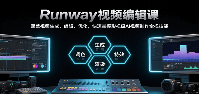 Runway视频编辑课，涵盖视频生成、编辑、优化，快速掌握影视级AI视频制作全栈技能-航海圈