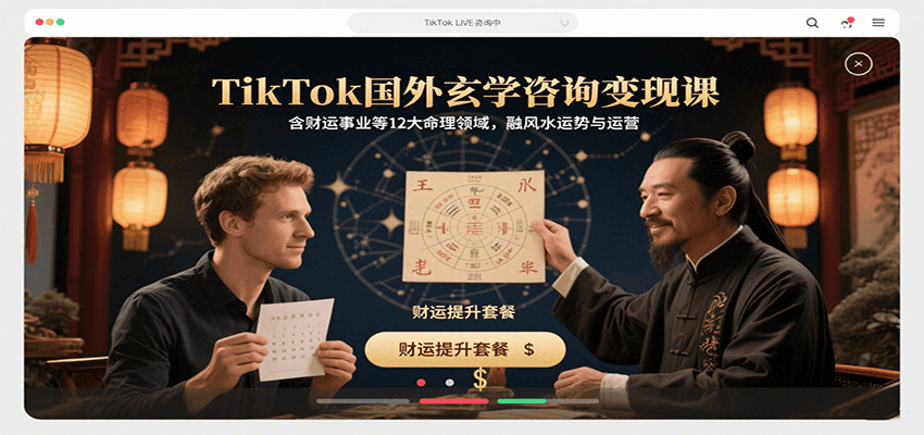 TikTok国外玄学咨询变现课，含财运事业等12大命理领域，融风水运势与运营-航海圈