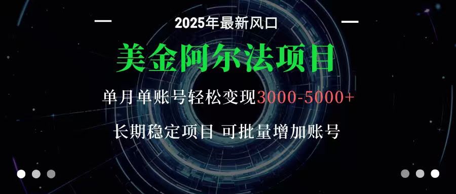 美金阿尔法项目：一部手机每天只需10分钟，轻松稳定赚美元-航海圈