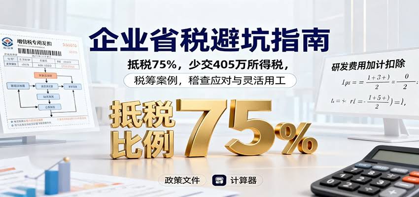 企业省税避坑指南：抵税75%，少交405万所得税，税筹案例，稽查应对与灵活用工-航海圈