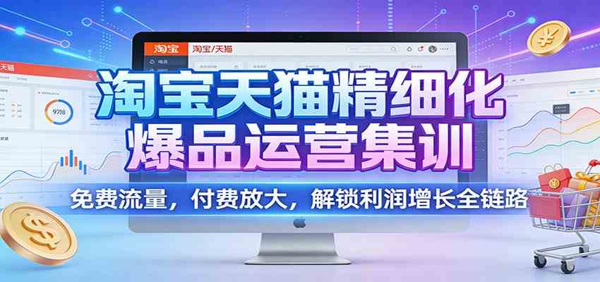 淘宝天猫精细化爆品运营集训：免费流量，付费放大，解锁利润增长全链路-航海圈