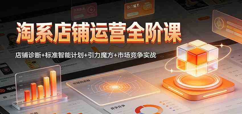 淘系店铺运营全阶课：店铺诊断+标准智能计划+引力魔方+市场竞争实战-航海圈
