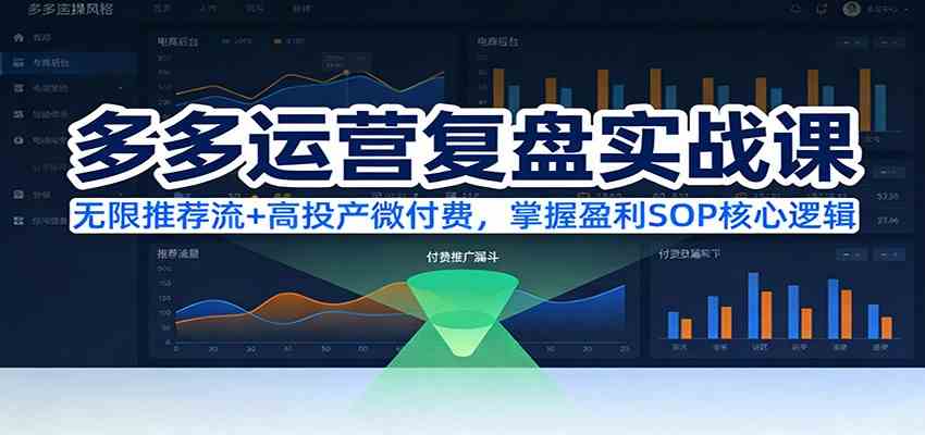 多多运营复盘实战课：无限推荐流+高投产微付费，掌握盈利SOP核心逻辑（更新）-航海圈