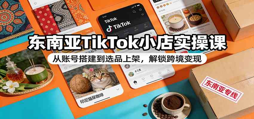 东南亚TikTok小店实操课：从账号搭建到选品上架，解锁跨境变现-航海圈