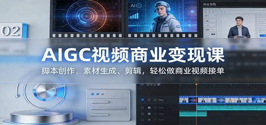 AIGC视频商业变现课：脚本创作、素材生成、剪辑，轻松做商业视频接单-航海圈