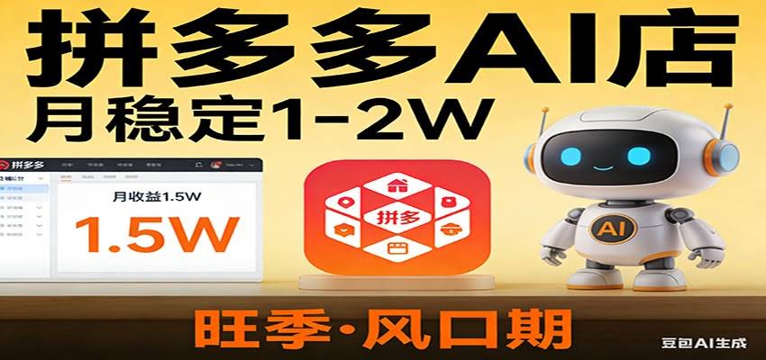 开一家拼多多AI店，月稳定1-2W，目前旺季，风口期！-航海圈