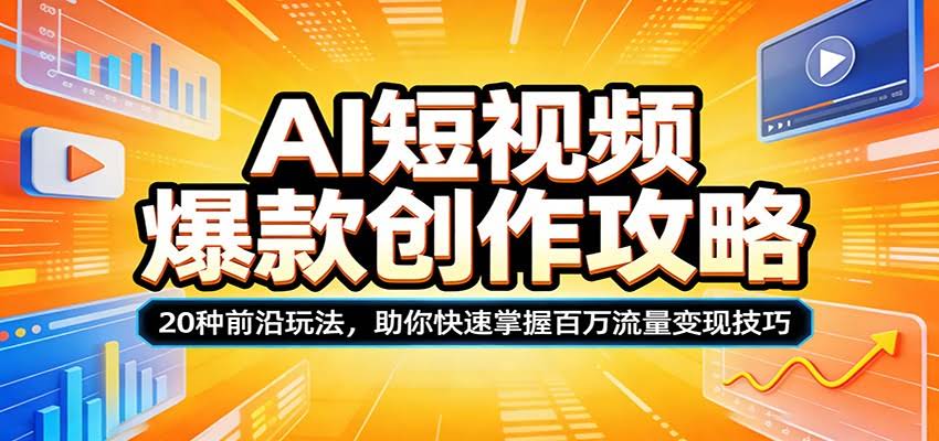 AI短视频爆款创作攻略：20种前沿玩法，助你快速掌握百万流量变现技巧-航海圈