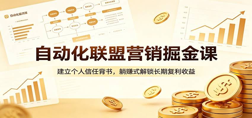 自动化联盟营销掘金课:建立个人信任背书,躺赚式解锁长期复利收益-航海圈