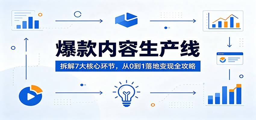 爆款内容生产线：拆解7大核心环节，从0到1落地变现全攻略-航海圈