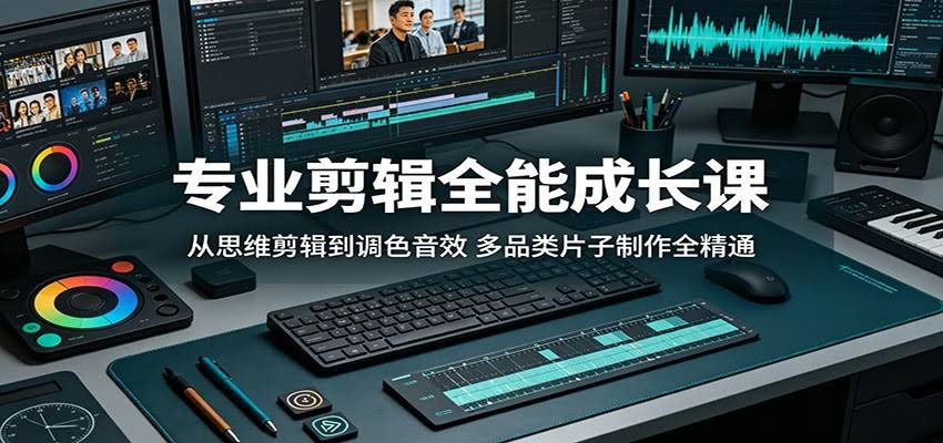 专业剪辑全能成长课：从思维剪辑到调色音效，多品类片子制作全精通-航海圈