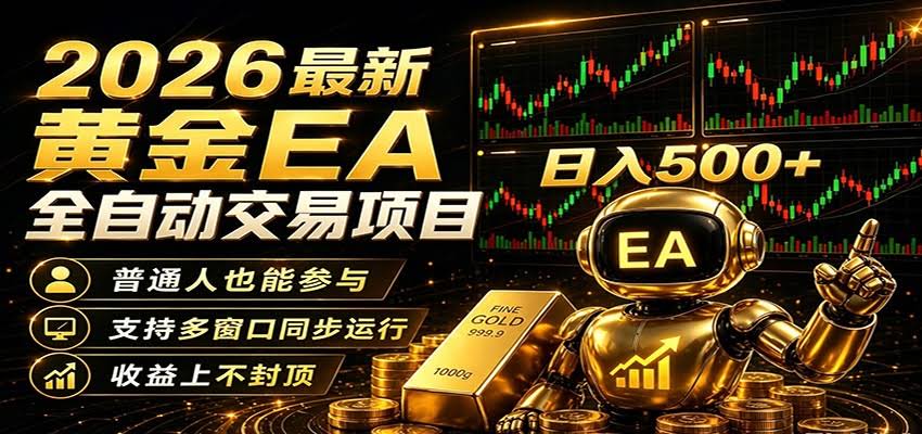 2026黄金EA全自动量化，零技术·全自动·收益上不封顶，低门槛日入500+-航海圈